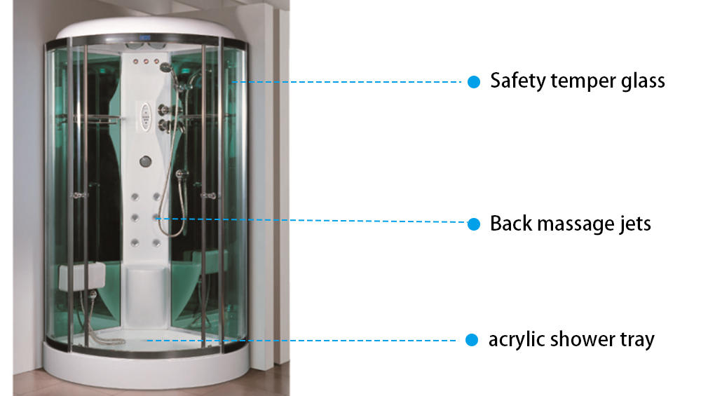Xavier -Steam Shower Cubicle | Glass Steam Room With Feet Massage